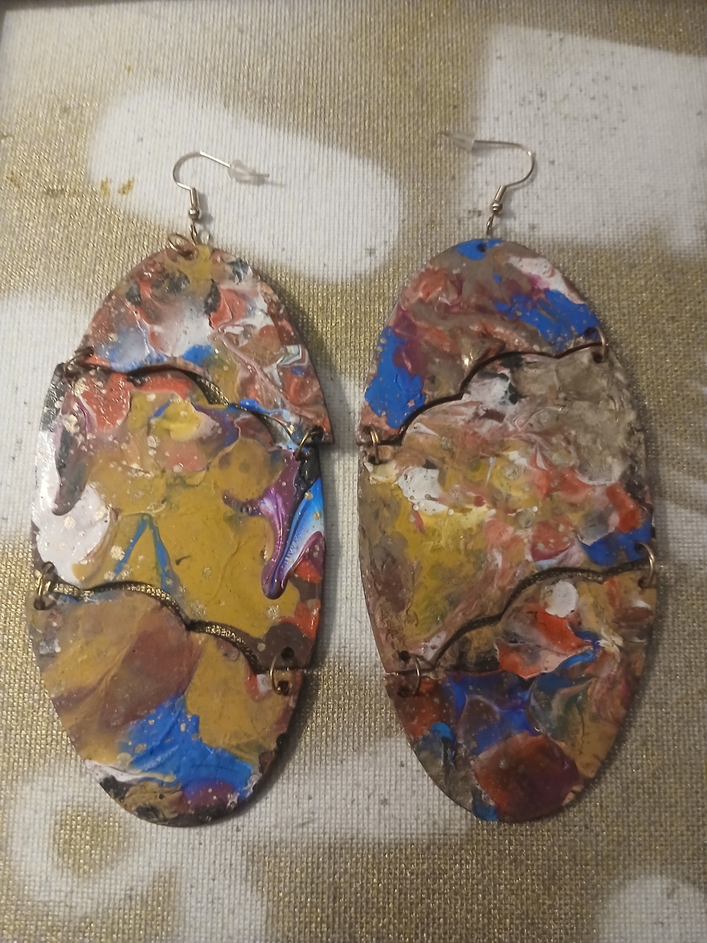 Handcrafted Multicolor Abstract Oval Earrings - Women Jewelry